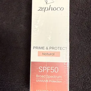 Zephoco Prime & Protect Natural SPF 50 Broad Spectrum UVA/UVB Protection Sealed/Unopened