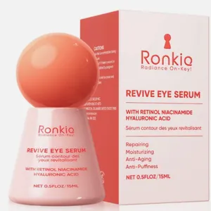 RONKIE Revive Eye Serum Retinol Caffeine Dark Circles Under Eye Fine Lines 0.7oz