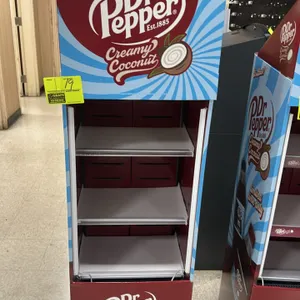 2024 Cool Display Solutions CDS Cool Refer 115V US portable open-air merchandising beverage cooler. Features Dr Pepper Creamy Coconut branding, multi-
