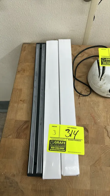 Magnetic knife blocks. Features dual magnetic strips and pre-drilled mounting holes. 18"L.