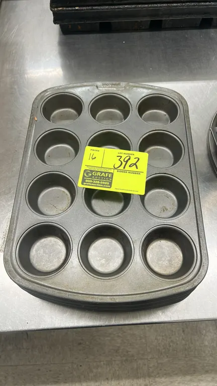 GoodCook 12-cup metal muffin pans. Features 12-cup baking capacity.