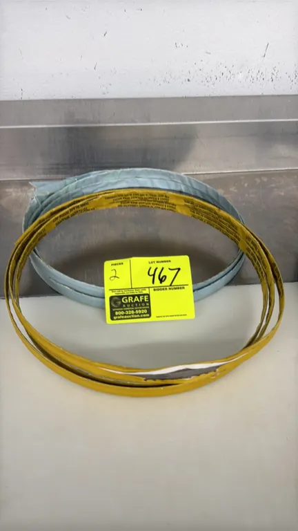 Meat bandsaw blades. 112"L. Coiled with protective edge wrapping.
