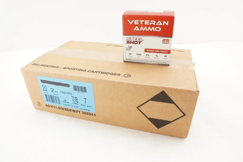 Veteran Ammo 250 Round Case 20 GA