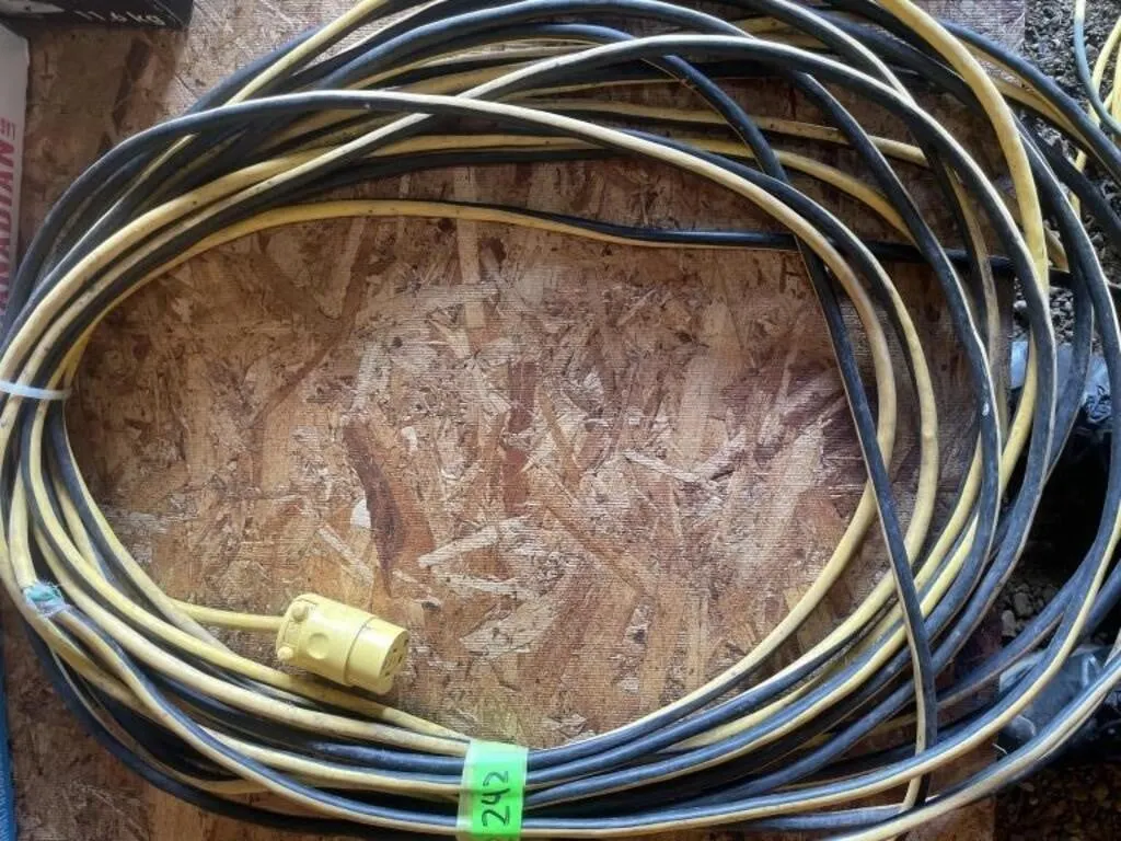 Two lengths of extension cord.