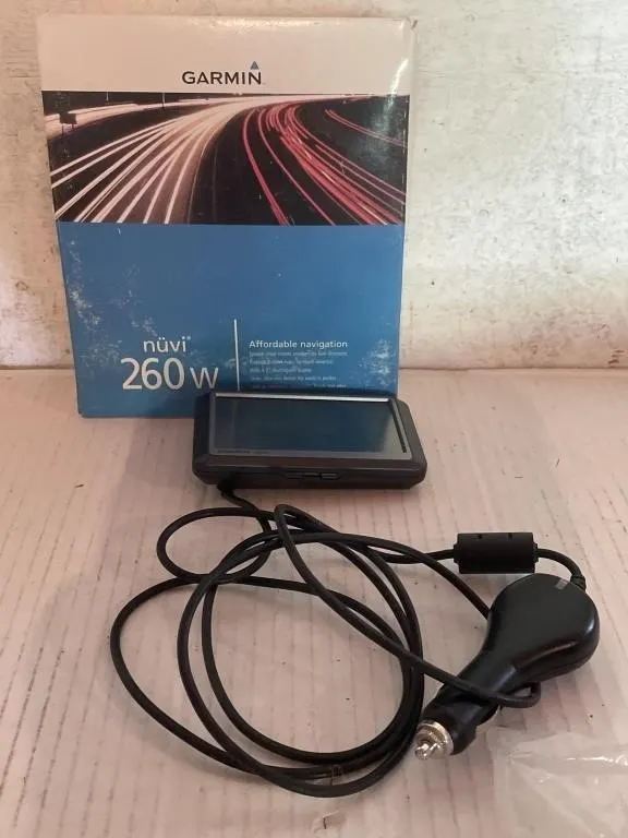 Garmin Nuvi 260W GOS Navigator with accessories.