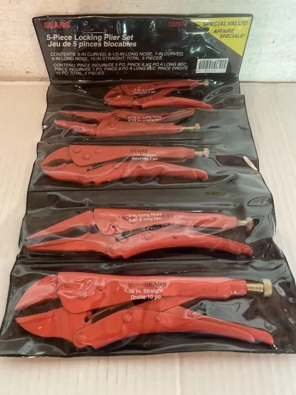 Sears 5-piece Locking Pliers Set.