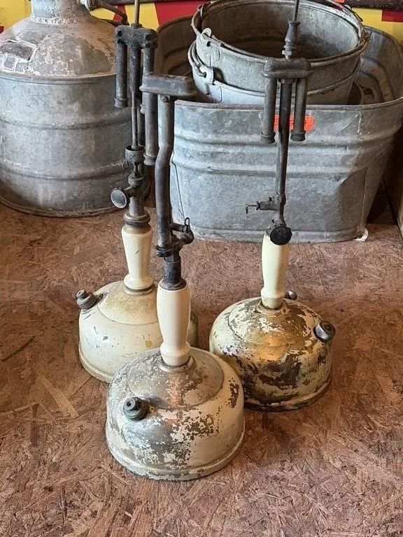 Vintage Gas Pressure Table Lamps