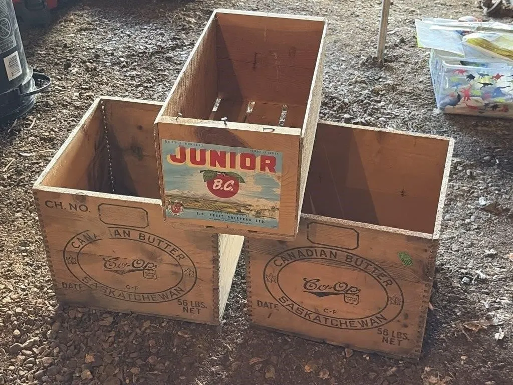 Coop Canadian Butter Crates & BC Apple Crate