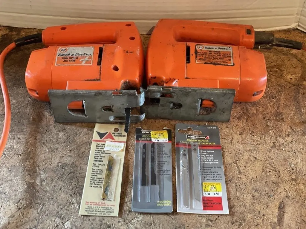 Pair of Black & Decker 2-speed jig saws. Both