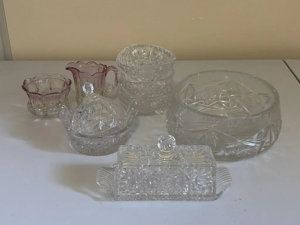 Crystal Bowl, Butter Dish, And more