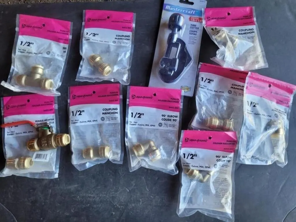 Pex Shark Bites, new in pkgs, Tube Cutter