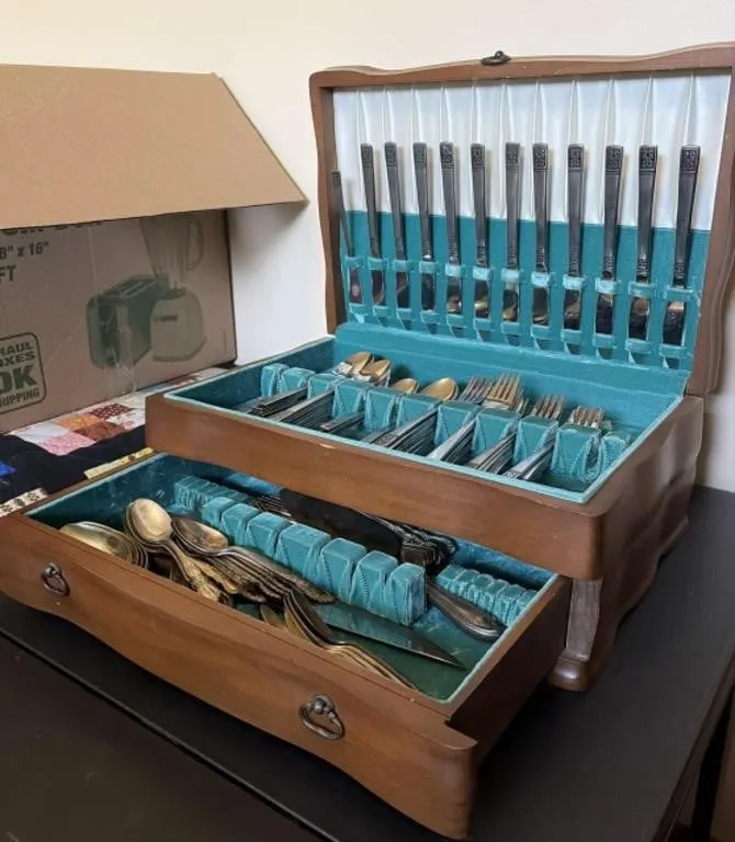 Vintage Silverware With Case