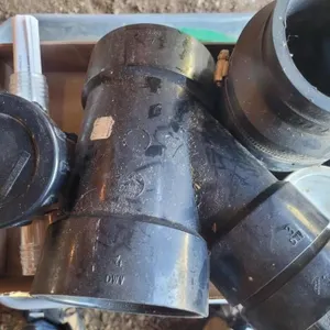 4" Drain Y with 3" side inlet, 3 Rubber Pipe