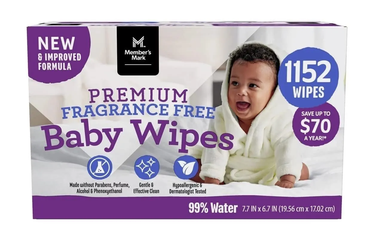 Premium Fragrance-Free Baby Wipes 1152ct
