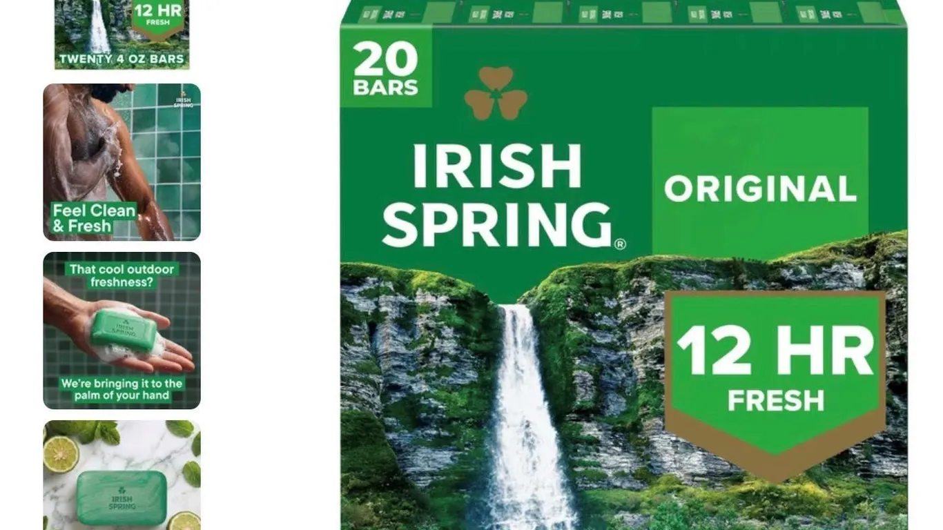Irish Spring Original Clean Bar Soap 4 oz 20pk