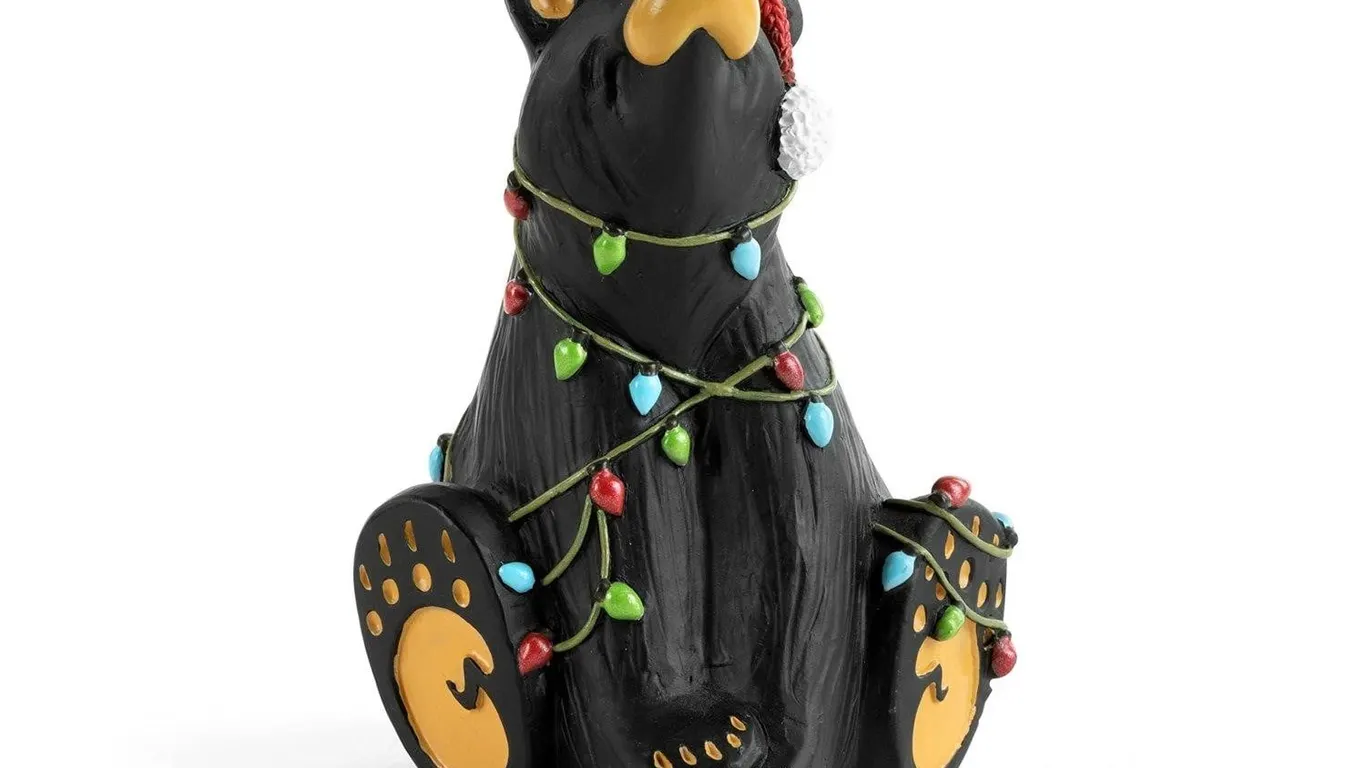 DEMDACO Bear Holiday Figurine 4 in Black