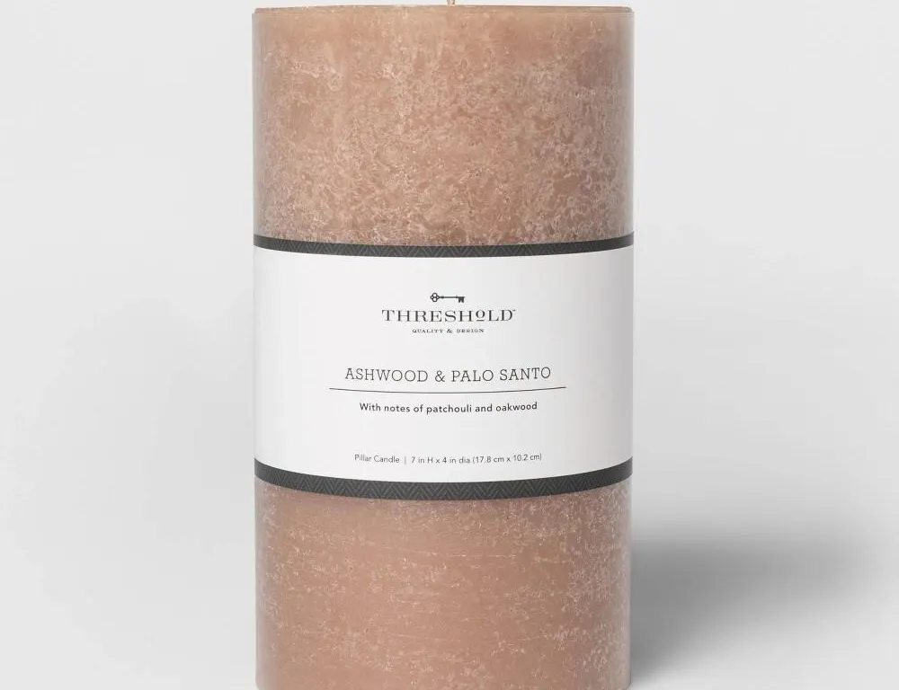 Threshold Pillar Candle Ashwood Palo Santo 7x4