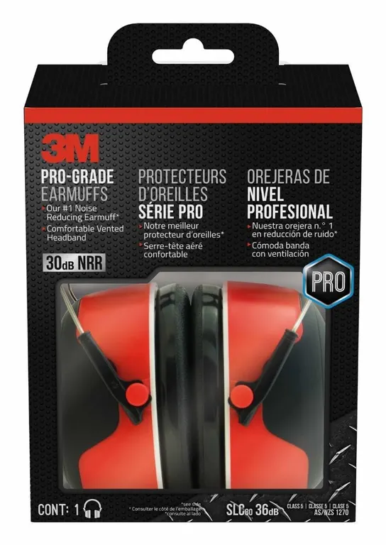 M Pro-Grade Noise-Reducing Earmuffs Black