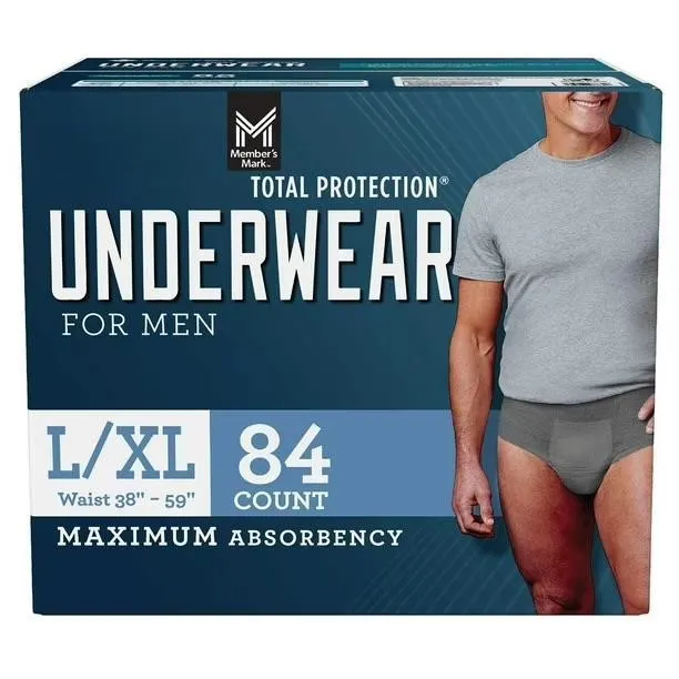 Total Protection Mens Underwear LXL 84ct