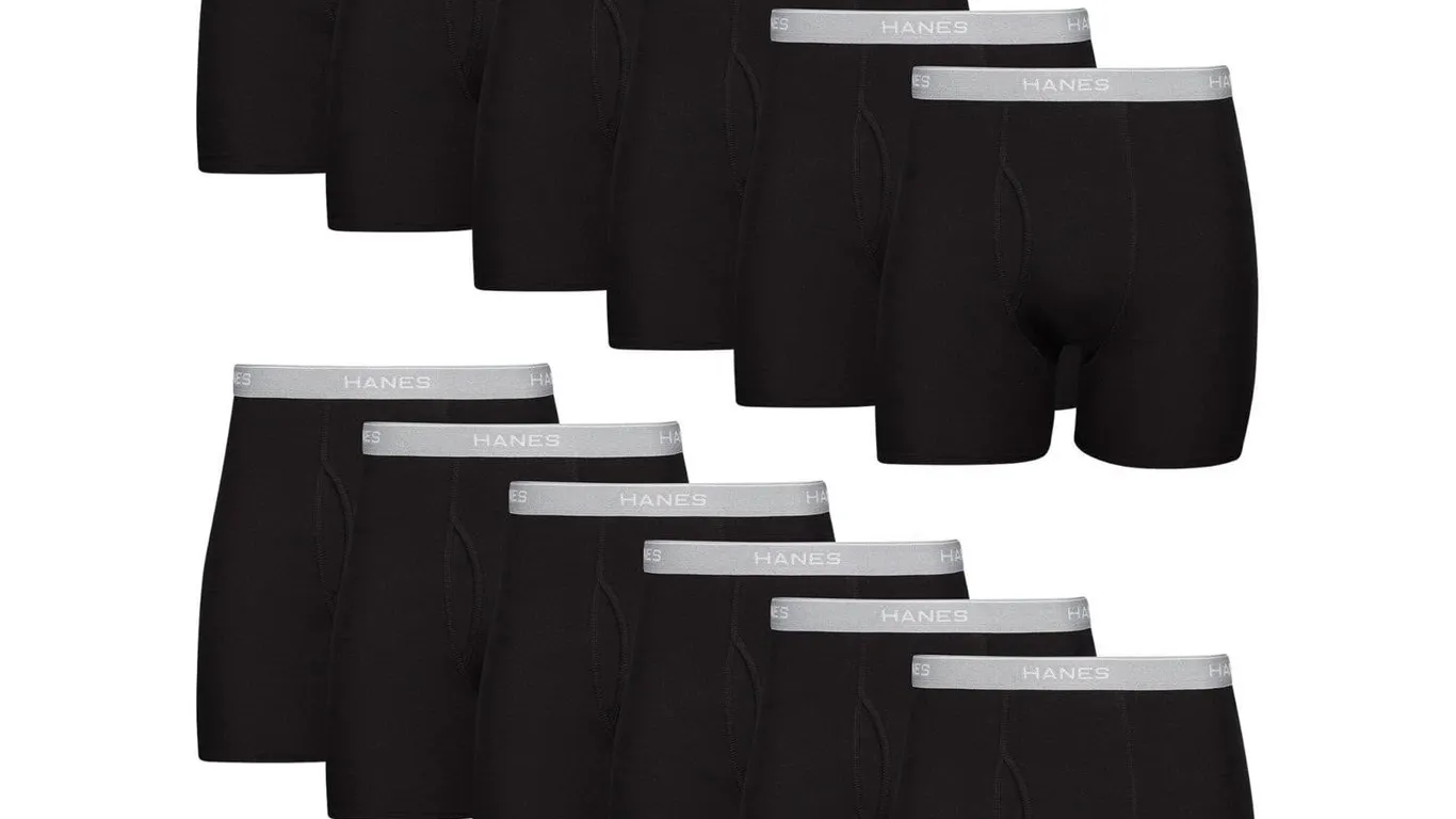 Hanes Mens Boxer Briefs Large 12pk Cool Dri