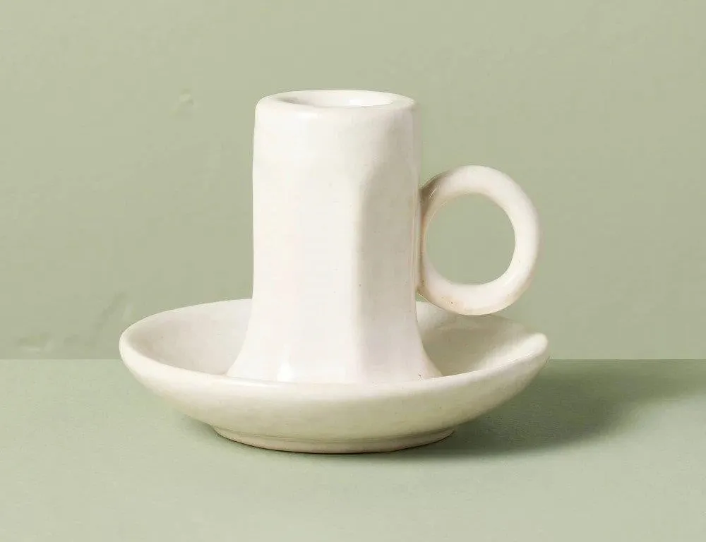 Hearth Hand Ceramic Faceted Taper Candle Holder