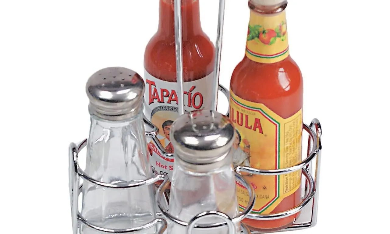 GET 4-Compartment Chrome Condiment Caddy 6.5x6.5