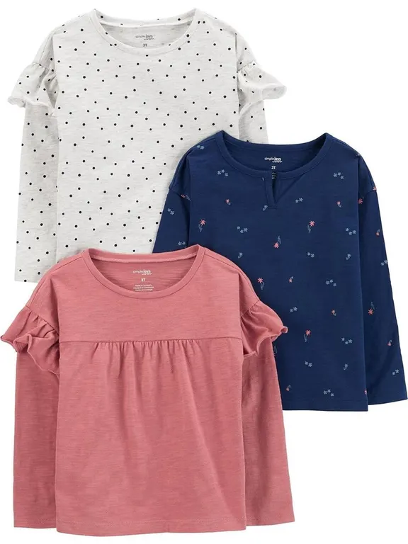 Simple Joys by Carters Long-Sleeve Tops Size 5 3pk