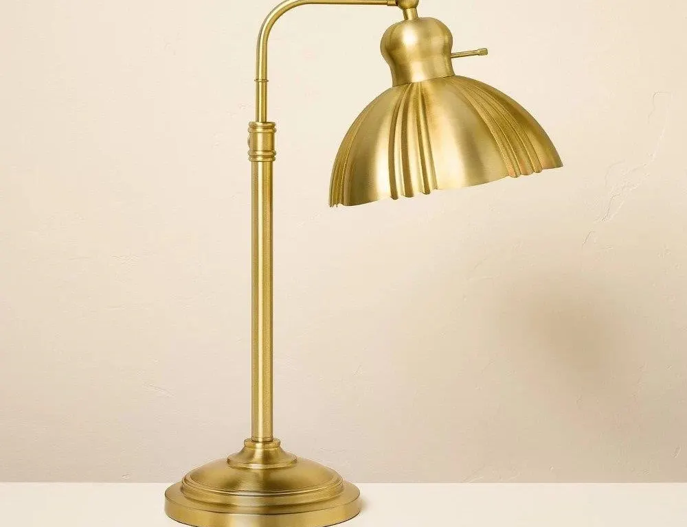 Hearth Hand with Magnolia Fluted Brass Lamp