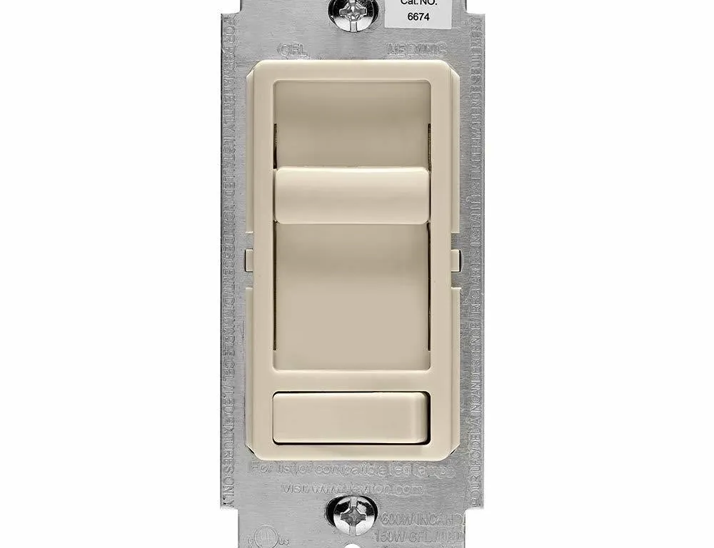 Leviton SureSlide LED Dimmer Switch Light Almond