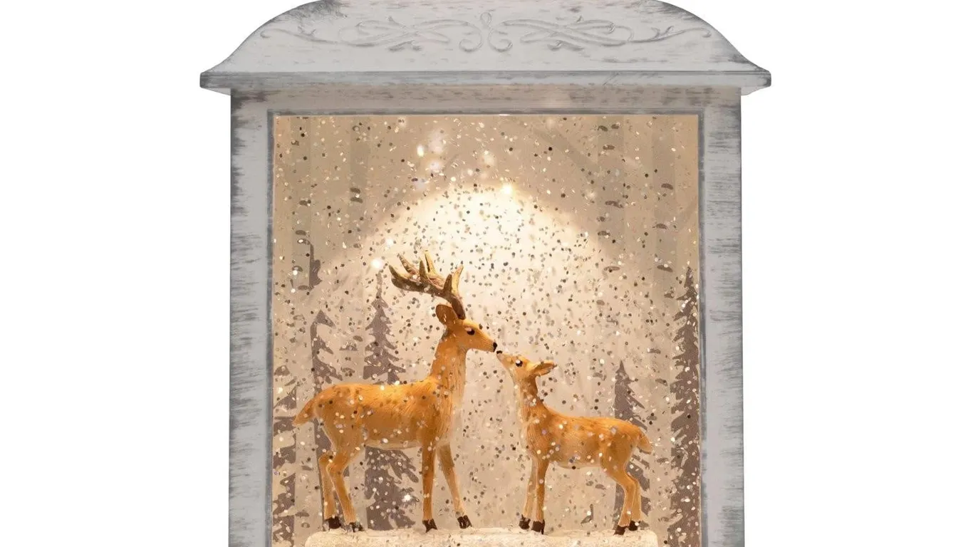 DEMDACO Lit Musical Deer Snow Globe Lantern Medium