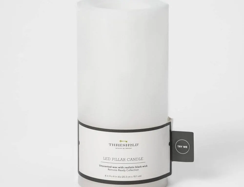 Threshold LED Flameless Black Wick Candle 8x4