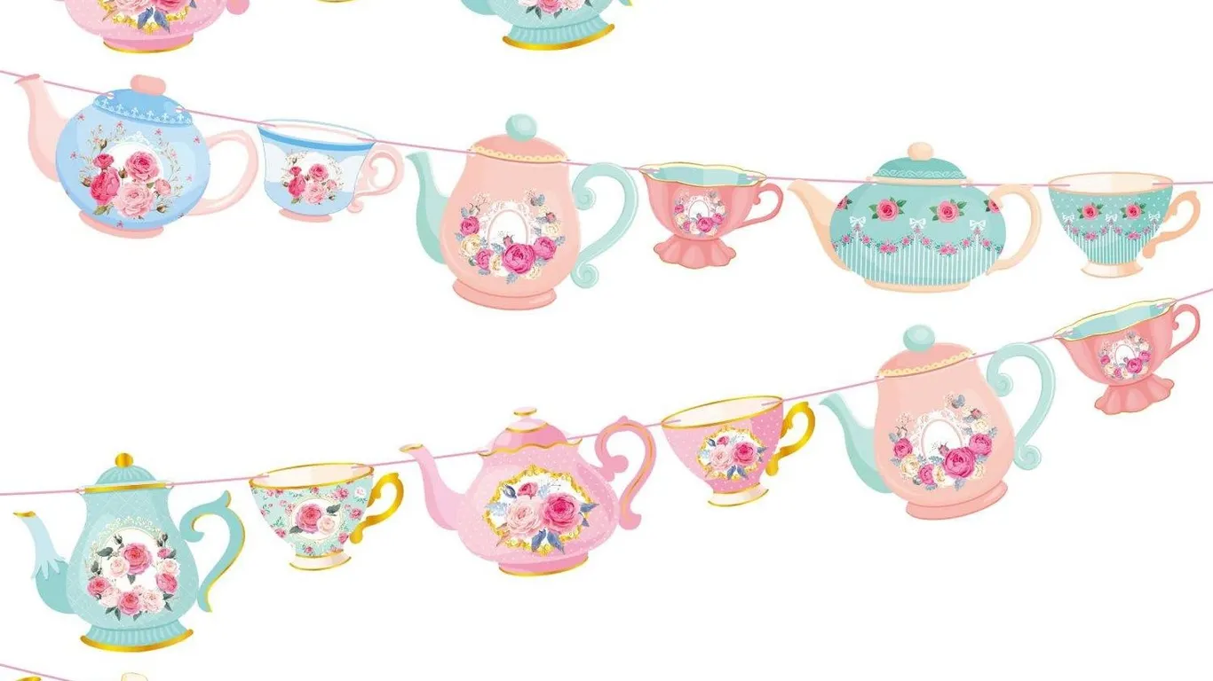Faccito Tea Party Banners 5pk 60ct Vintage Style