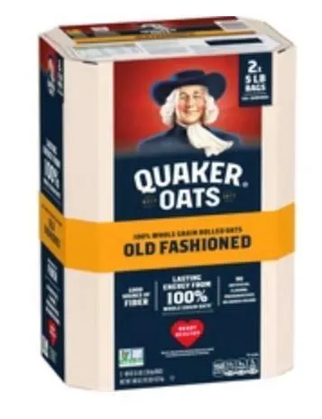 Quaker Old Fashioned Whole Grain Oats 10lb 2pk