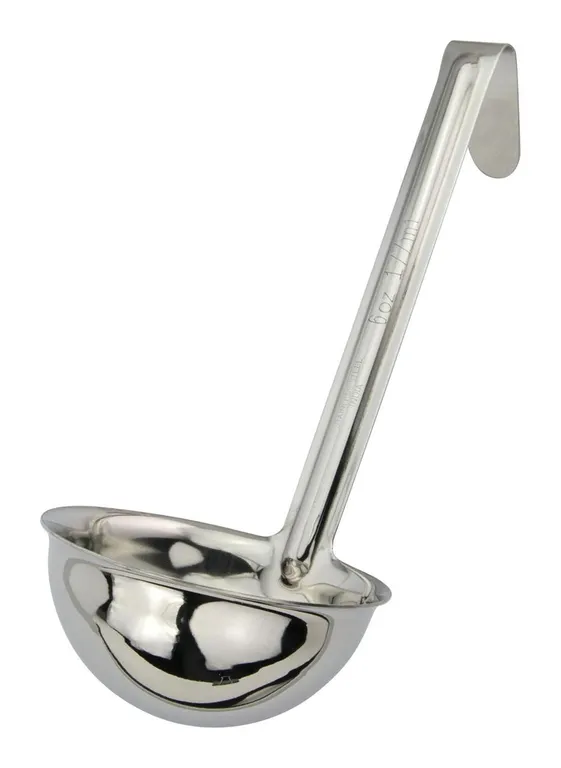 Winco 6 oz Stainless Steel One Piece Ladle
