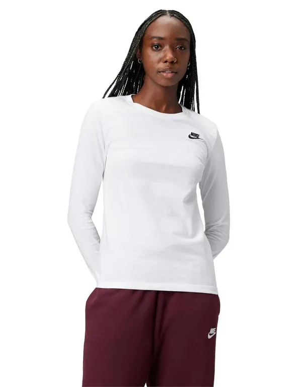 Nike Womens Club Long-Sleeve T-Shirt White L