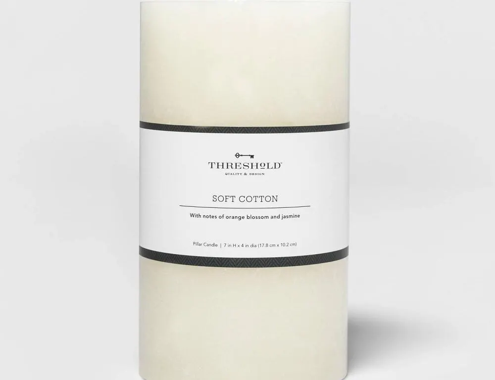 Threshold Soft Cotton Pillar Candle 7x4