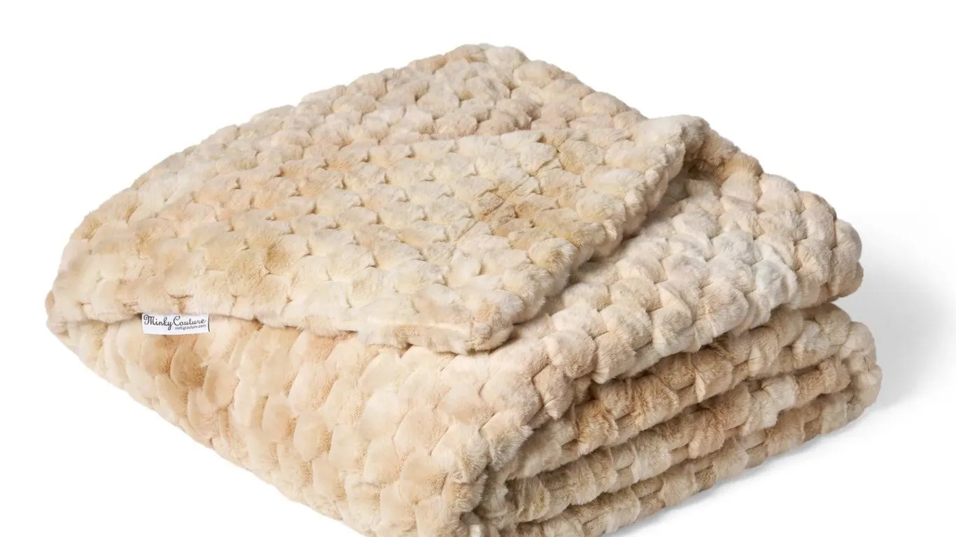 Minky Couture Ultra-Soft Belgian Waffle Throw...