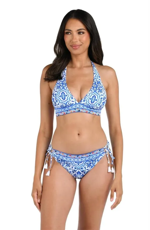 La Blanca 8 Banded Halter Bikini Top Alboran Sea