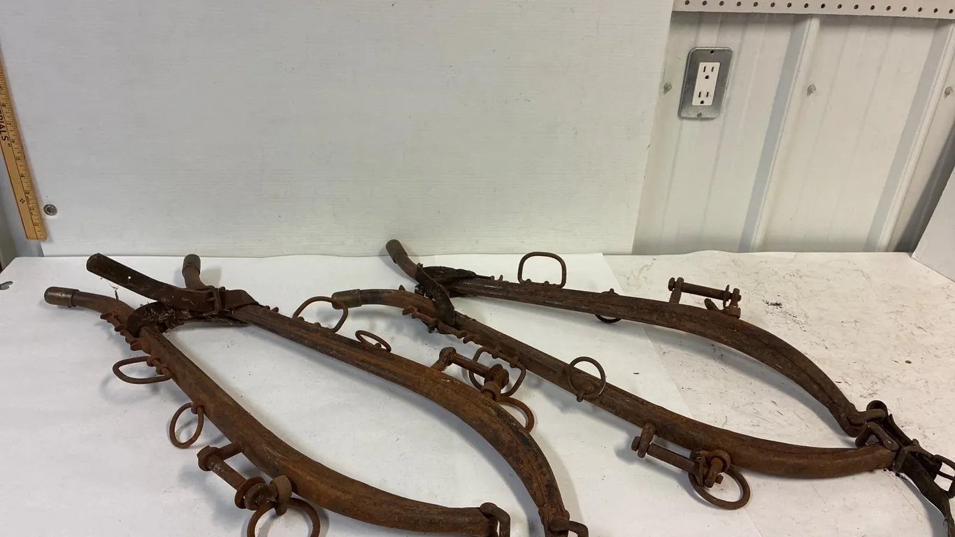 2 sets of brass top hames.