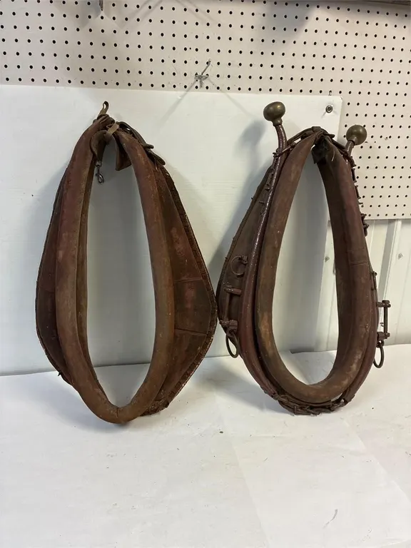 Two 23” collars. 1 set of hames