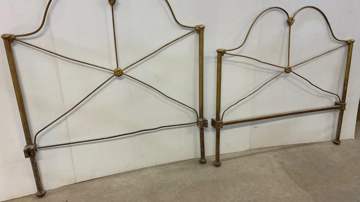 Wrought iron head & foot boards only. Painted gold
