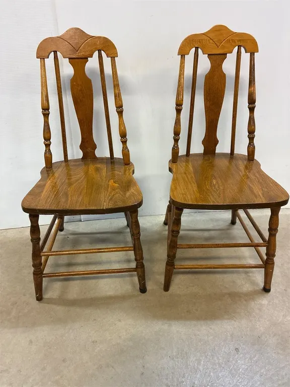 2 retro wood chairs.