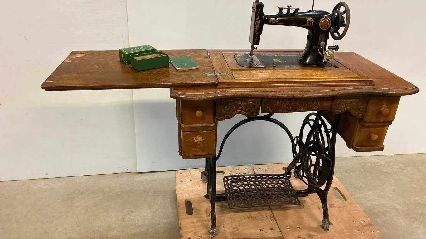 Singer treadle sewing machine.