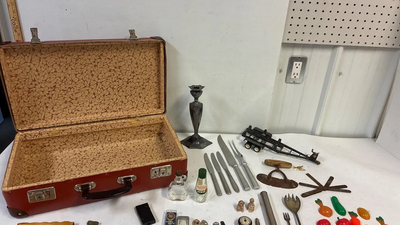Retro Suitcase with treasures.