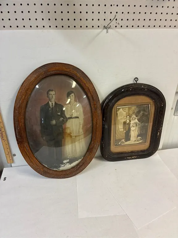 Antique pictures and frames.