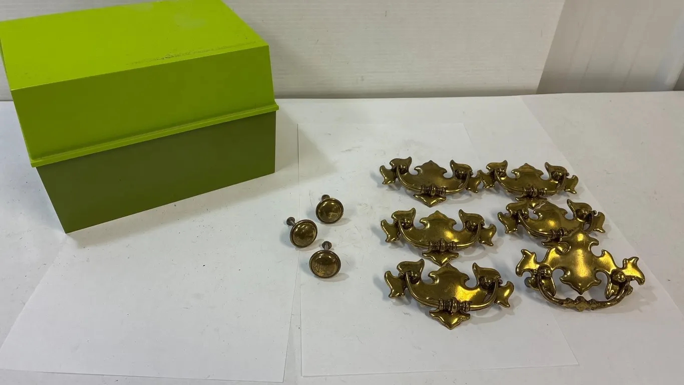 Brass 3” drawer pulls and knobs