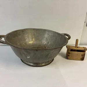 Bread pan and butter press.