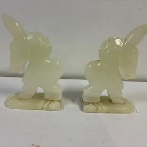 Hand carved onyx book ends