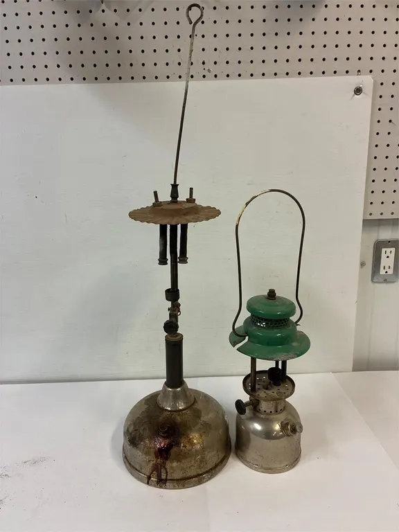 2 Coleman lanterns. Nickel bases.