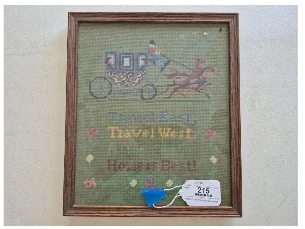 Framed Needlepoint Art Travel East Home